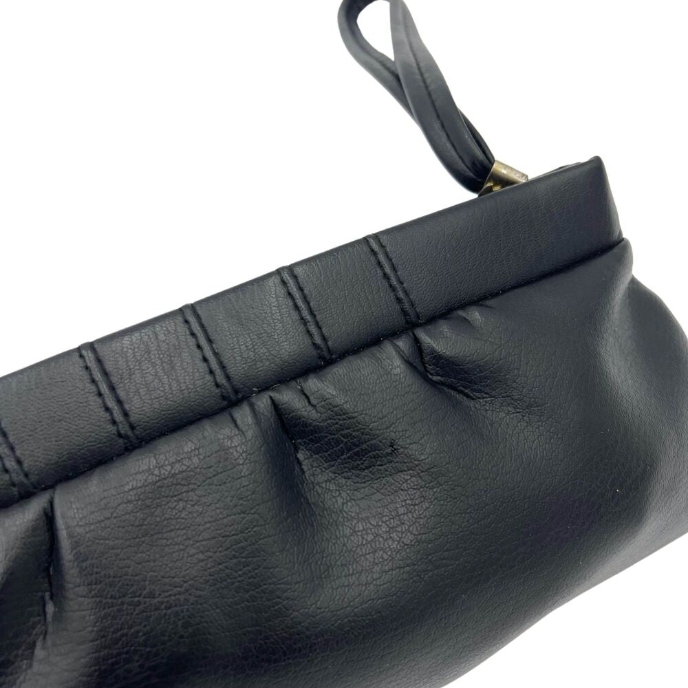 Pochette en cuir noir avec dragonne