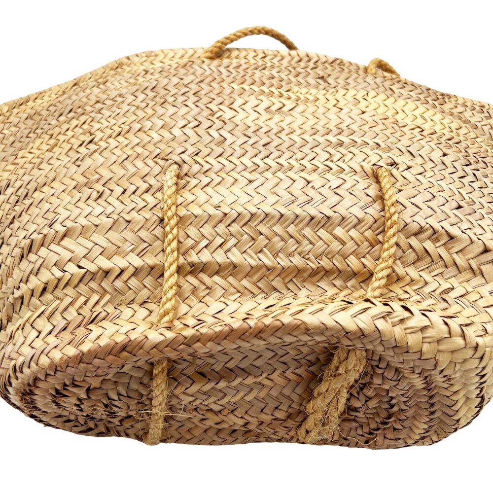 Sac porté épaule en paille avec anses amovibles