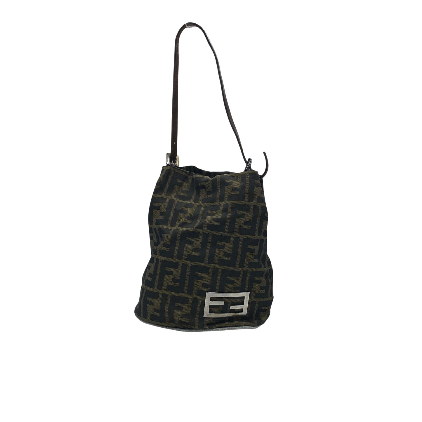 Sac porté épaule seau en toile kaki