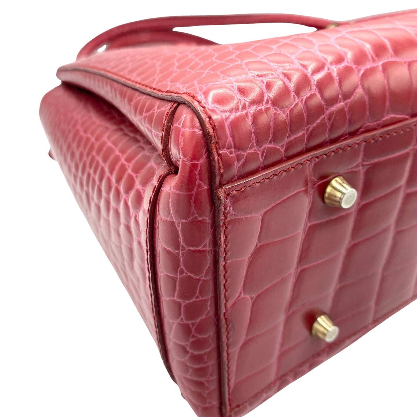 Sac à main rouge effet croco