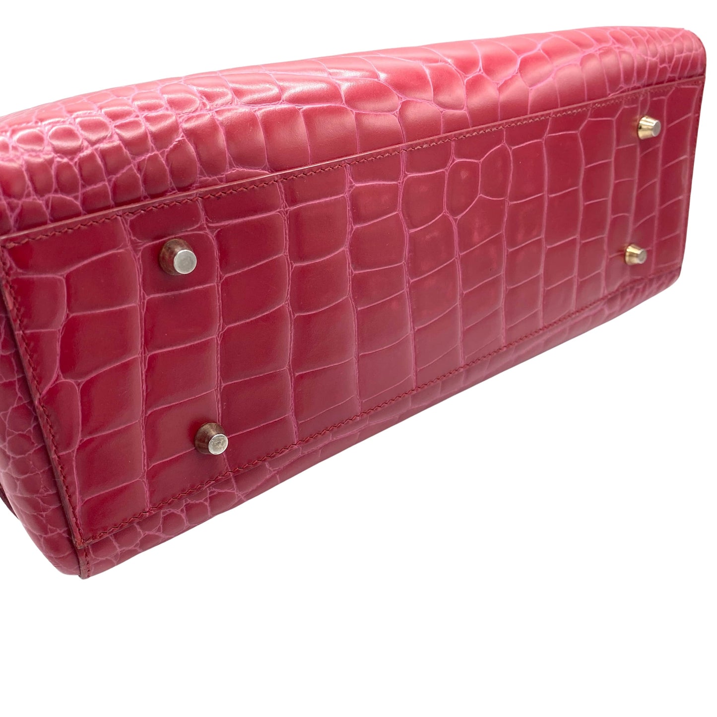 Sac à main rouge effet croco