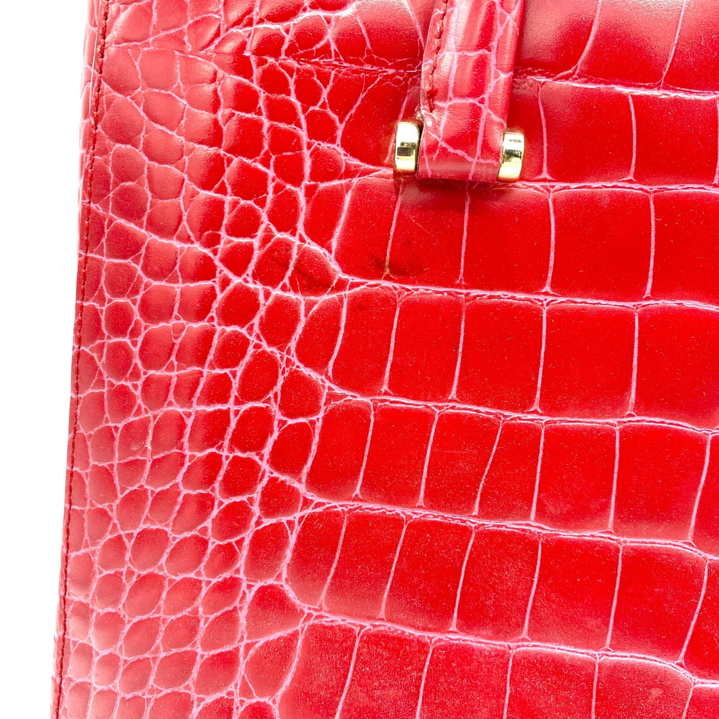 Sac à main rouge effet croco
