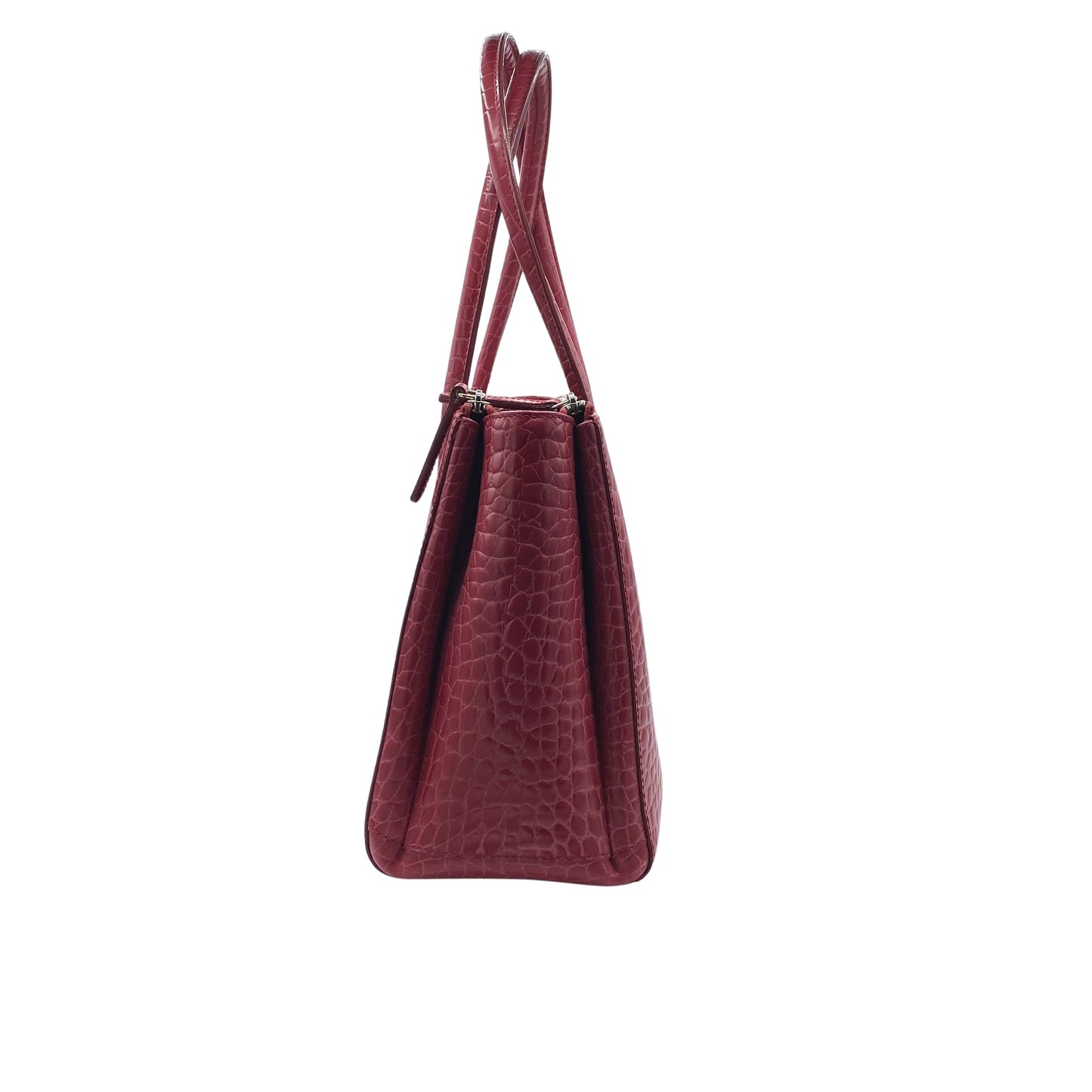 Sac à main rouge effet croco