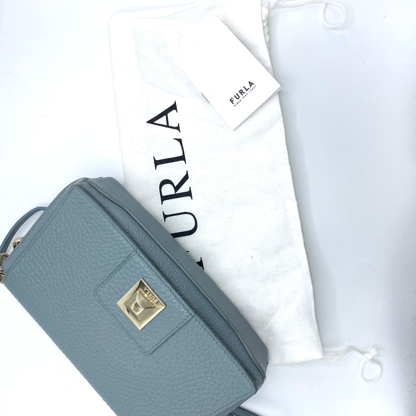 Sac porté épaule en cuir bleu