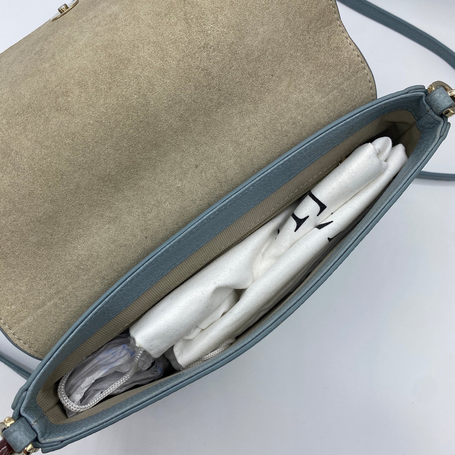 Sac porté épaule en cuir bleu