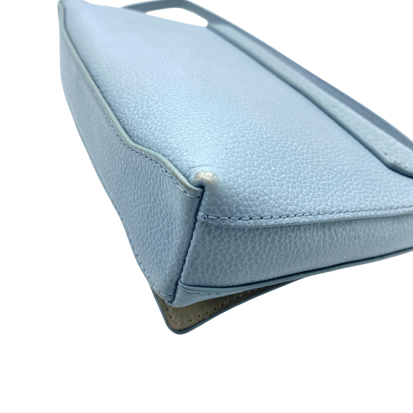 Sac porté épaule en cuir bleu