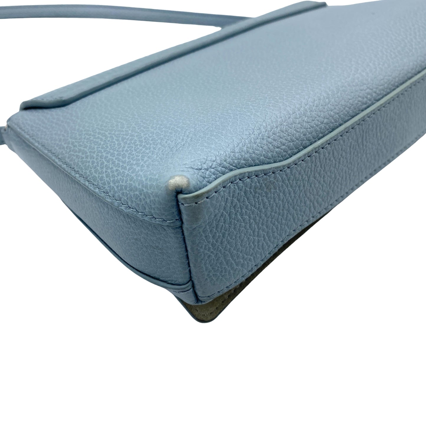Sac porté épaule en cuir bleu