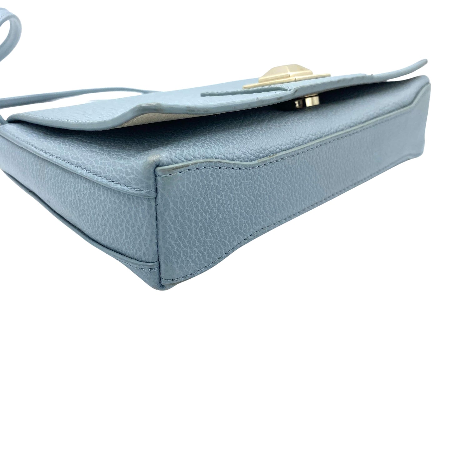 Sac porté épaule en cuir bleu