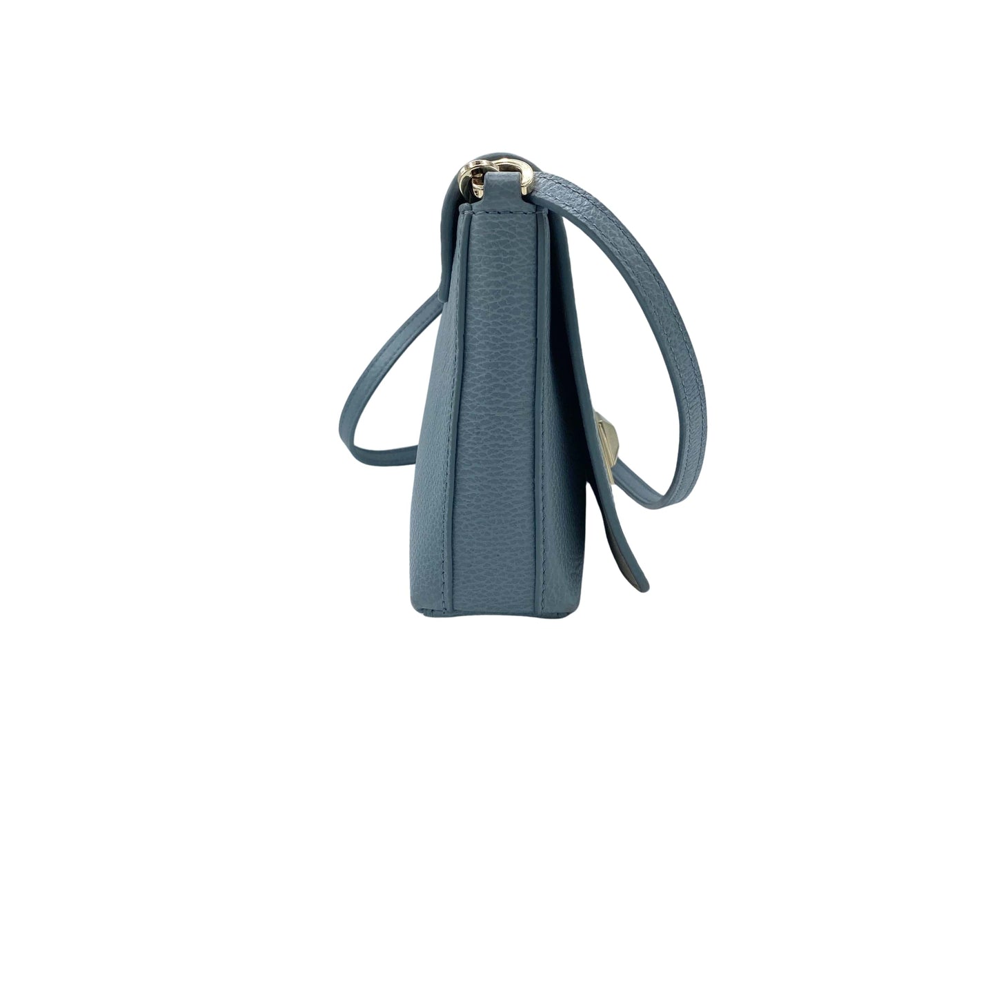 Sac porté épaule en cuir bleu