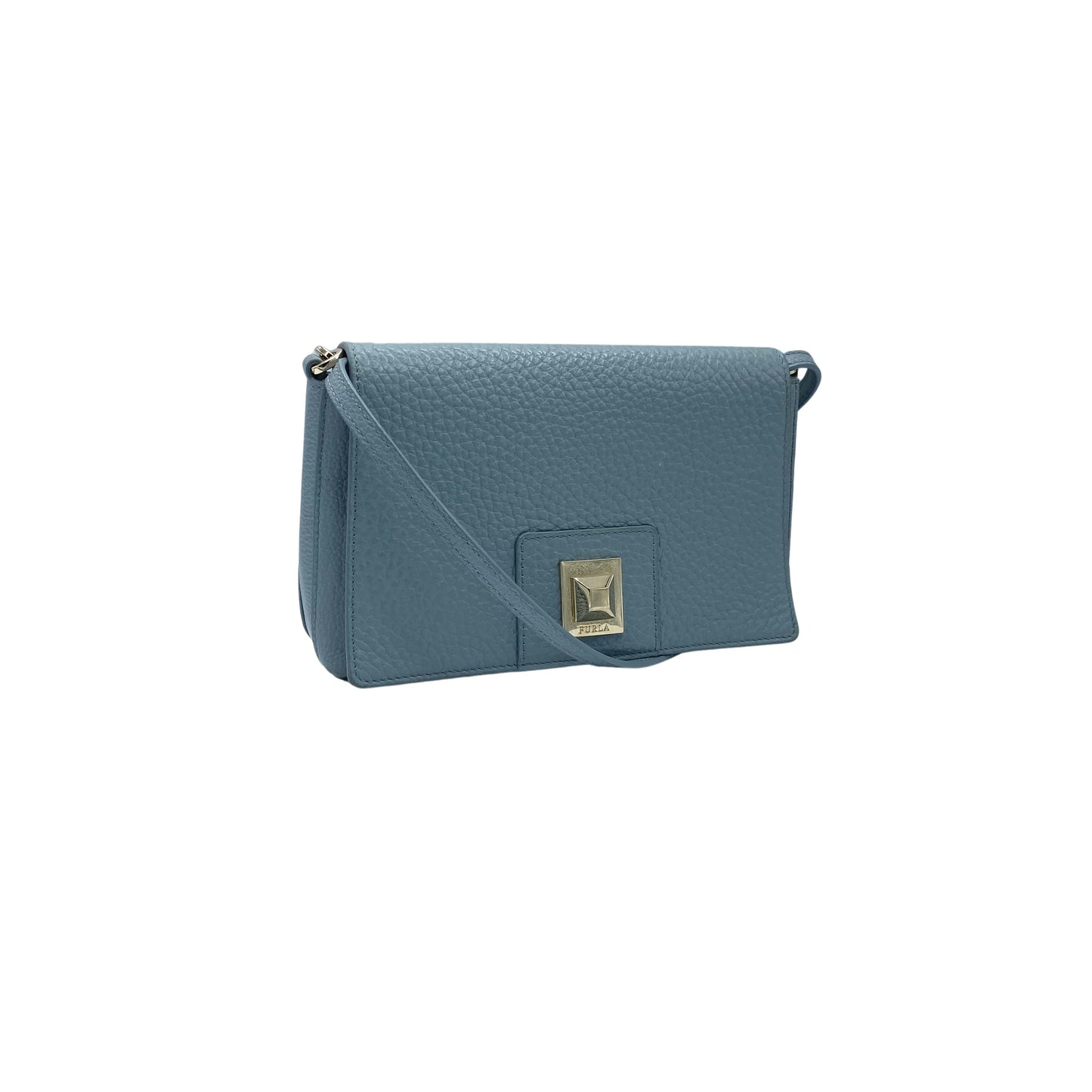 Sac porté épaule en cuir bleu