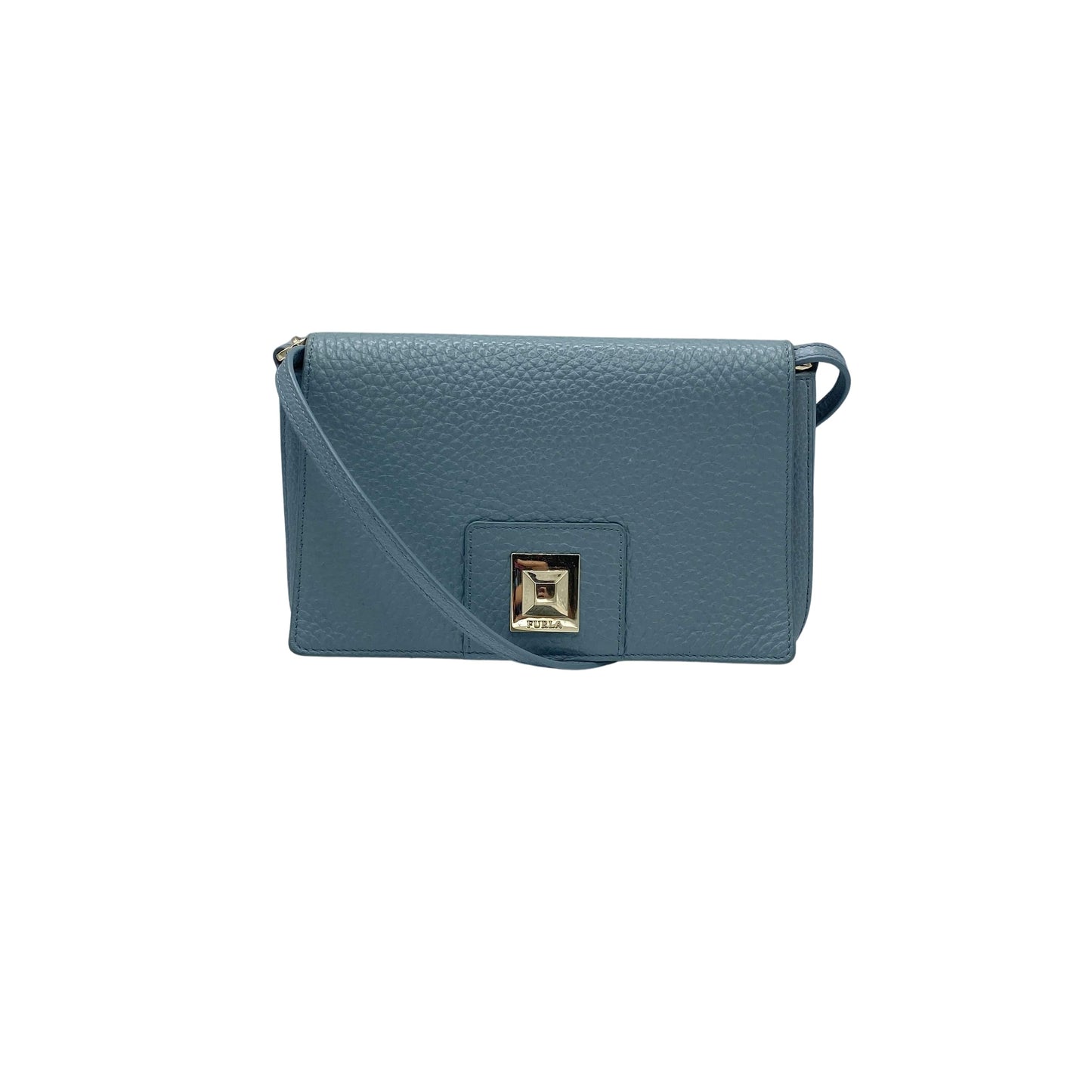 Sac porté épaule en cuir bleu