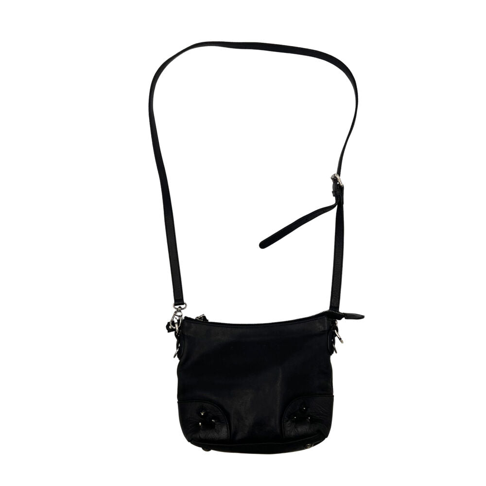 Sac à bandoulière en cuir avec détails sur les coins