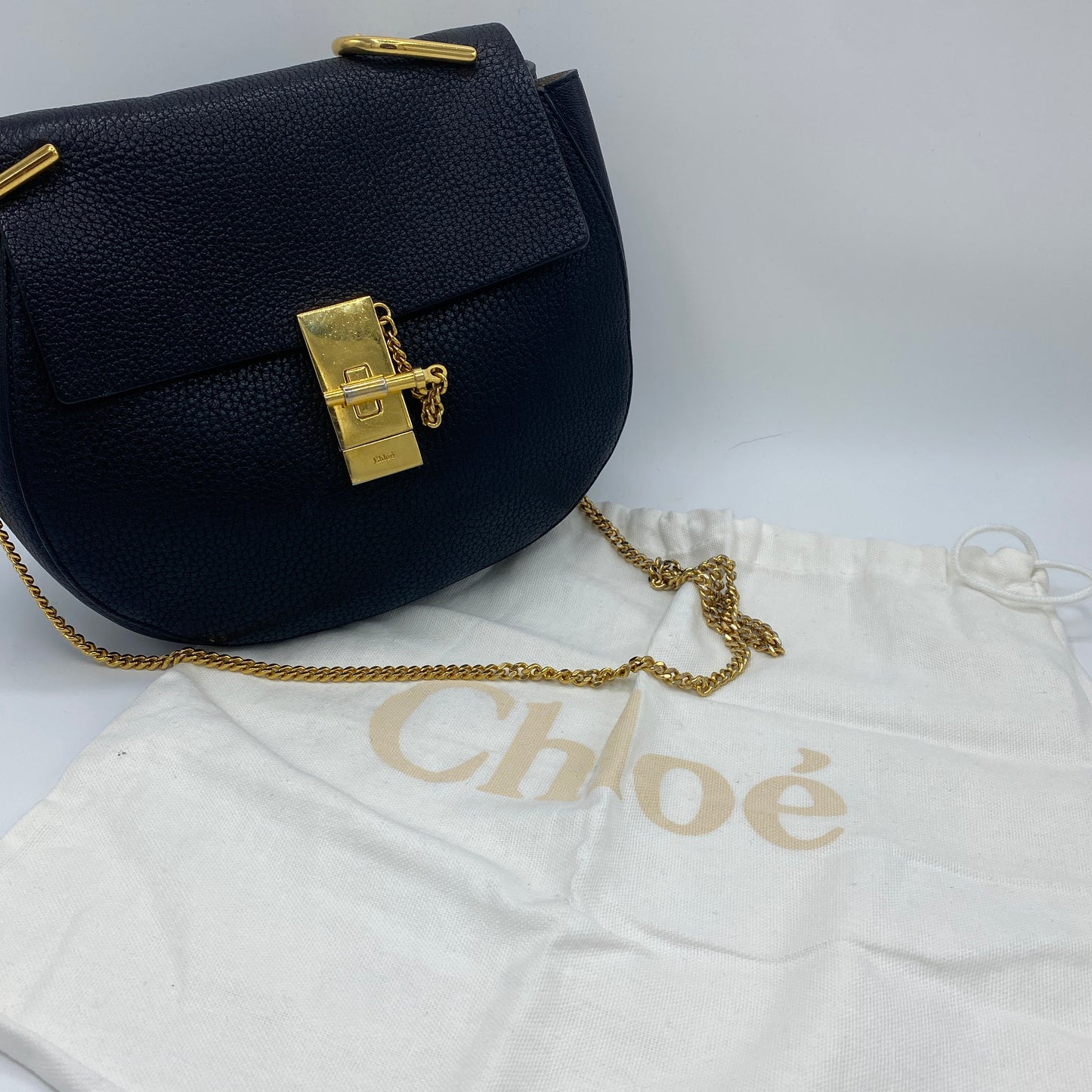 Sac Drew à bandoulière en cuir noir