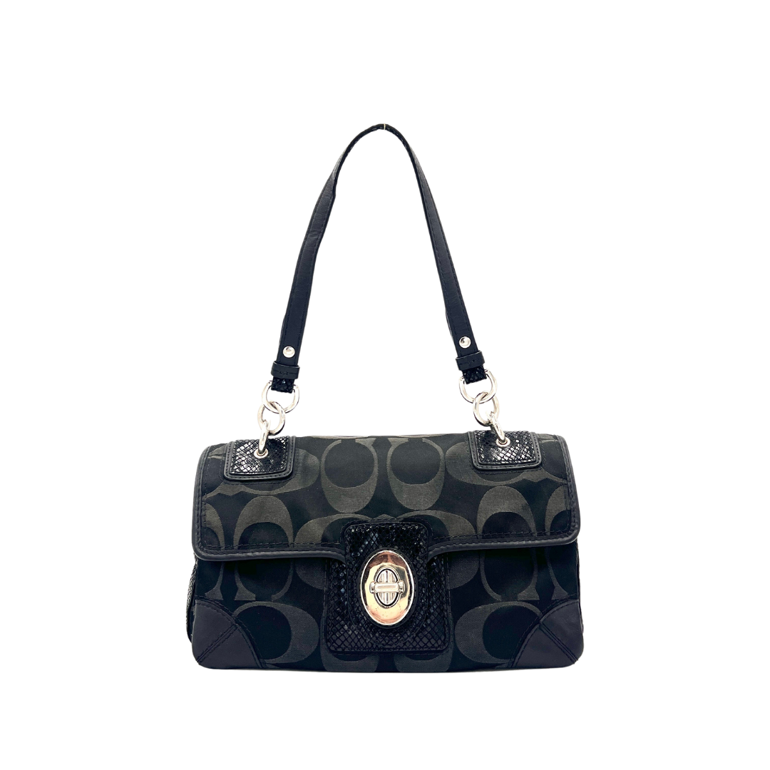 Sac porté épaule noir en toile