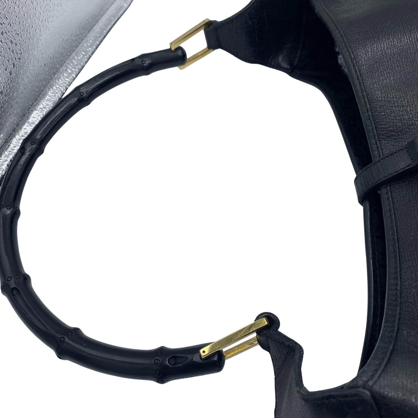 Sac à main Jackie Bamboo en cuir noir