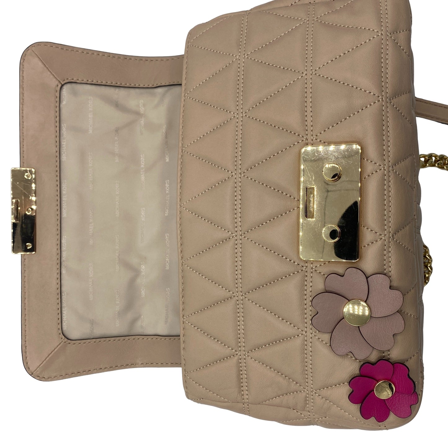 Sac à bandoulière en cuir beige