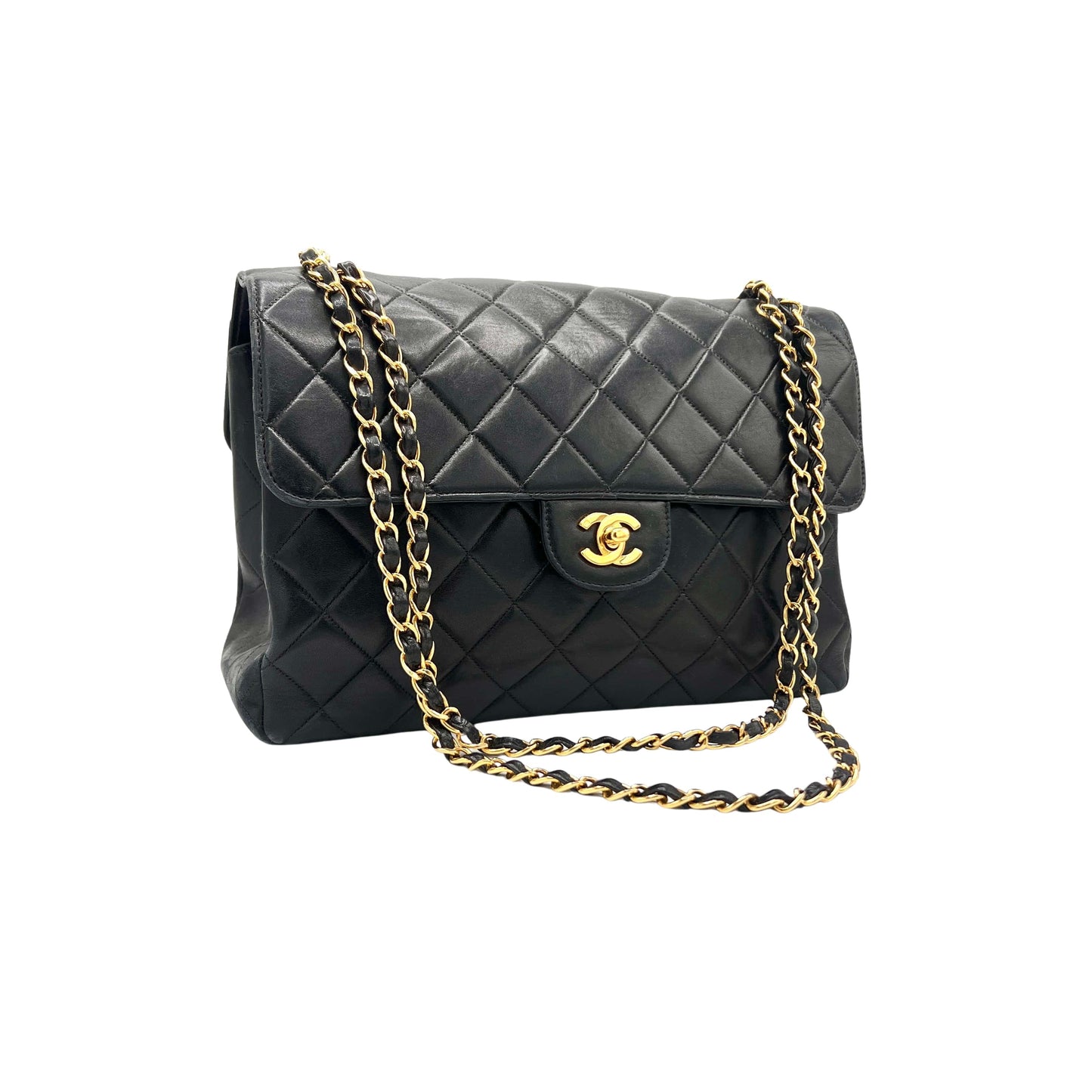 Sac Timeless Jumbo Double Face en cuir noir