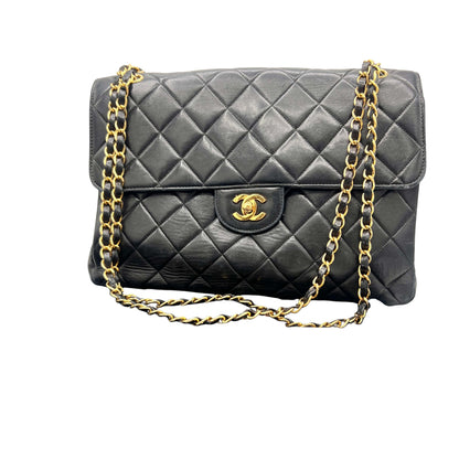 Sac Timeless Jumbo Double Face en cuir noir