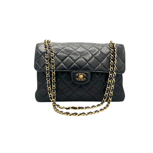 Sac Timeless Jumbo Double Face en cuir noir