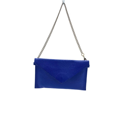 Sac porté épaule en cuir bleu