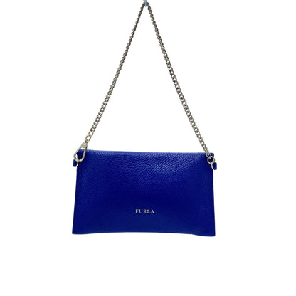 Sac porté épaule en cuir bleu