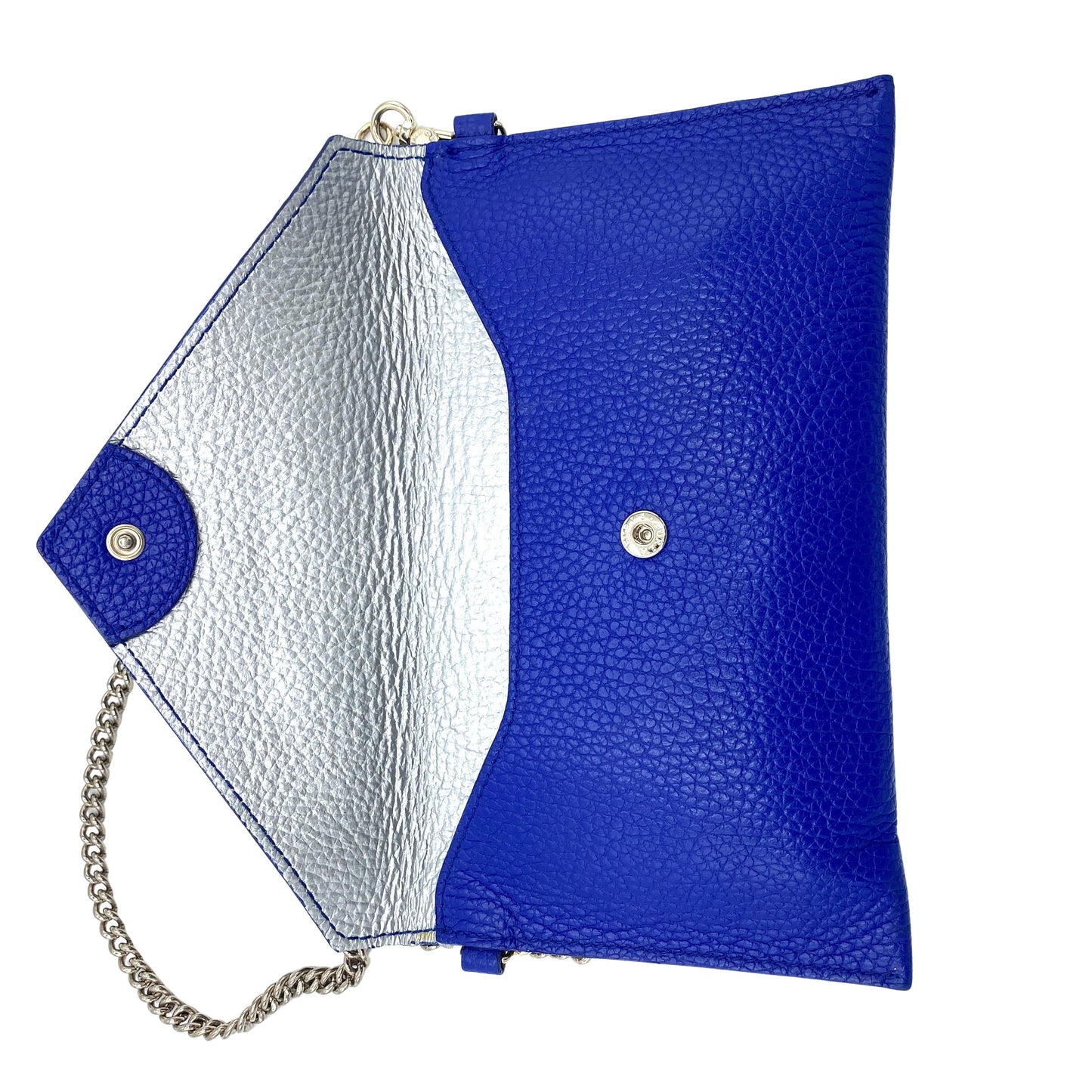 Sac porté épaule en cuir bleu