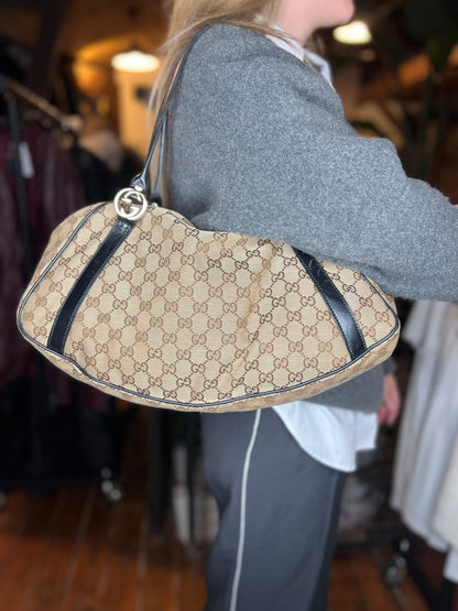 Sac à main en toile beige