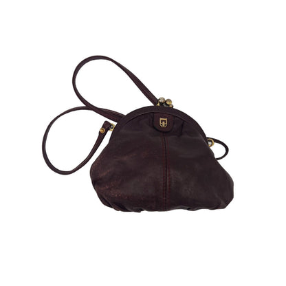 Petit sac bourse couleur prune avec bandoulière