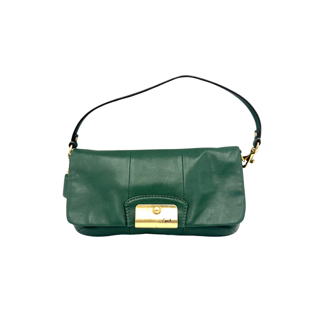 Sac porté épaule en cuir vert