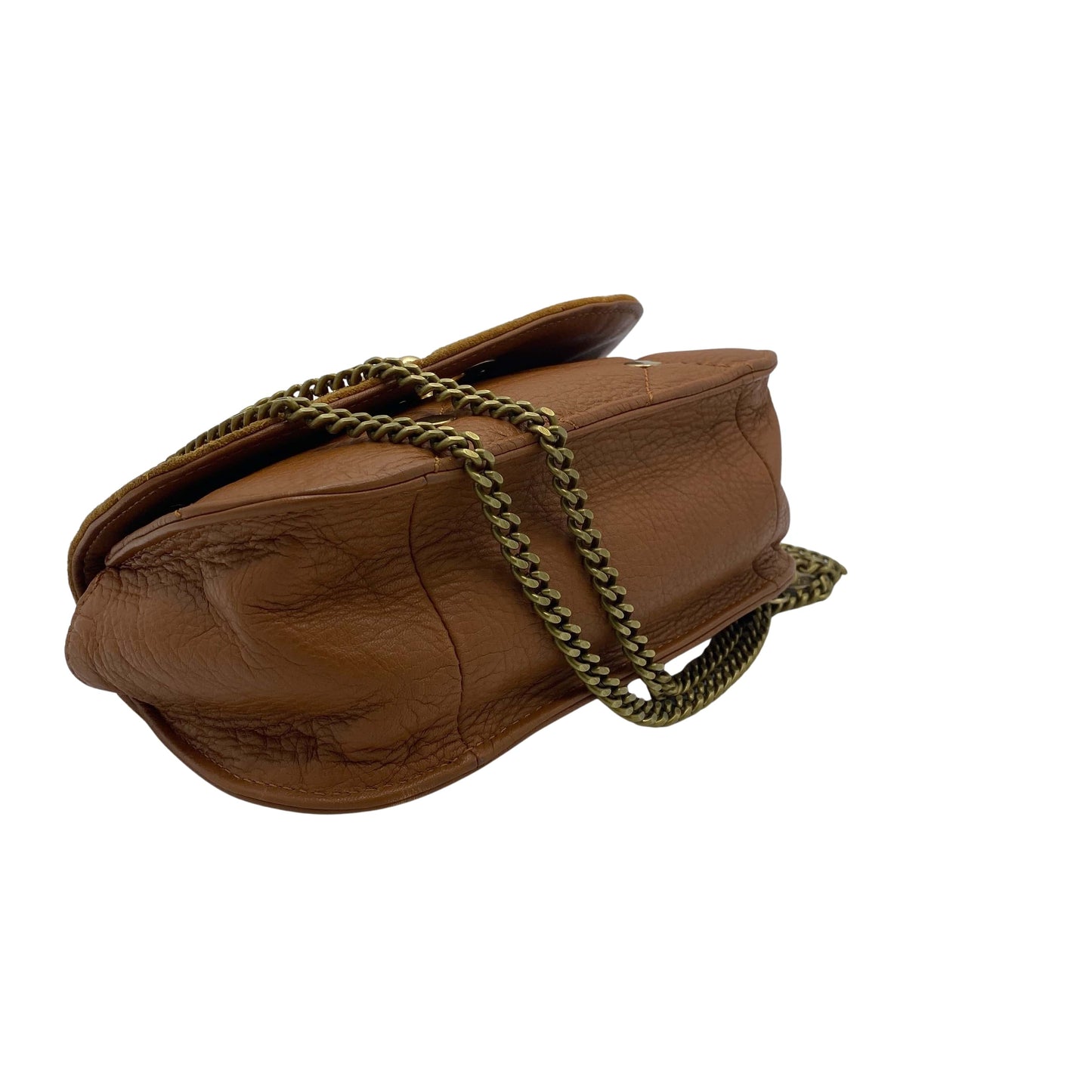 Sac à bandoulière Lois en cuir et daim marron